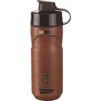 POLISPORT 8645500033 - BPA-vrije 500 ml biologische kurk bidon met wijde opening voor op de fiets in bruin