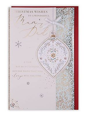 Clintons: Decoratieve kerstbal mama en papa kerstkaart, meerkleurig, 171 x 260, 1169153