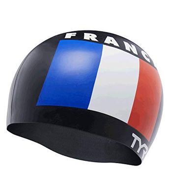 TYR Francia Silicone Fit Cuffia da Nuoto, Nero, Unisex-Adulto