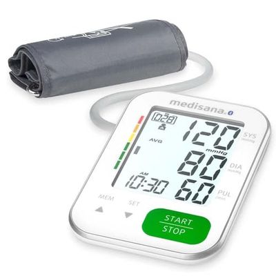 medisana BU 570 connect Tensiomètre à bras, mesure de pression et du pouls avec fonction mémoire et app Bluetooth, échelle de feux tricolores, fonction indication de rythme cardiaque irrégulier