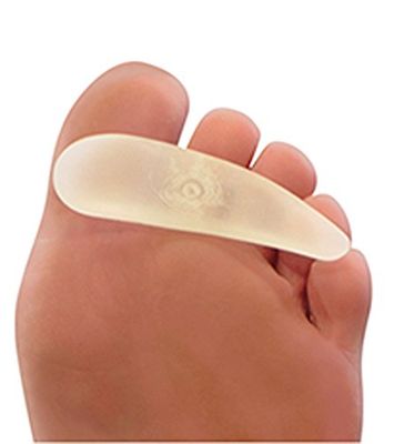Gel Toe Crest with Reinforced Toe Loop Toe Pads Relief from Pressure or Pain of the Toes, Claw, Mallet or Hammer Toe, Corrector and Straightener Latex Free and Hypoallergenic Large Left Foot Pk of 3