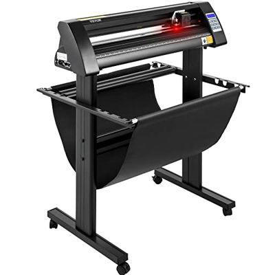VEVOR Plotter da Taglio Vinile Semiautomatico con Luce Guida a LED, Modello KH-720A 720 mm 95 W Taglierina per Plotter Vinile Flexi per Adesivi per Auto, Segnali Stradali, Palloncini, Caschi, ecc.