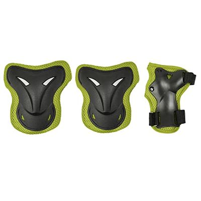 SMJ sport BS-P009 Protecteurs Enfants, Noir-Vert, XS