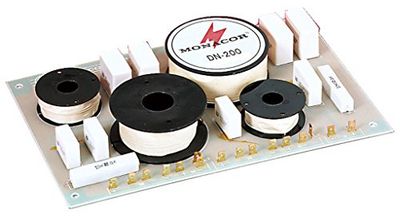 Monacor 12.0170 DN-200 3-weg opkomst 8 ohm, hoogwaardige componenten, laadvermogen 400W voor binnengebruik vervaardigd met luchtspoelen en filmcondensatoren
