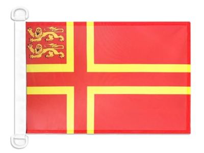 Pavillon nautique Normandie Croix de Olaf 2 lions 45x30cm - Drapeau de bateau normand 30 x 45 cm - AZ FLAG