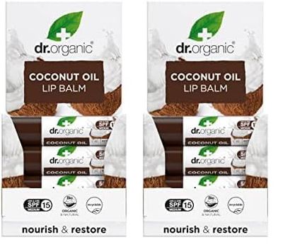 Dr Organic Bálsamo de Labios Virgin Coconut Oil, 5.7 ml, 1 unidades (Paquete de 2)