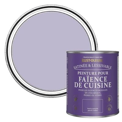 Rust-Oleum Peinture Violette Résistante à l'eau pour Faïence de Cuisine, Finition Satinée - Glycine 750ml