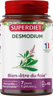 SUPERDIET - DESMODIUM - Phytothérapie - Bien-être du foie - Fabrication française - 45 gélules