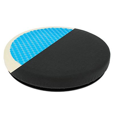 S SUMEX RK19009 Rond kussen, 360 graden draaibaar, visco-elastisch, met gel en traagschuim voor auto, kantoor en alle soorten stoelen