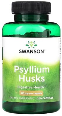 Swanson - Psyllium Husks | Natural Fiber for Digestive and Colon Health | 610mg Capsules - 100 Count