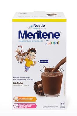 Meritene® Junior, formato de pó, chocolate, 15 saquetas de 30 g
