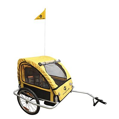 M-Wave ALUMINIUM Remorque pour vélo enfants et bagages Enduit de poudre Argent 60 x 74 x 58 cm