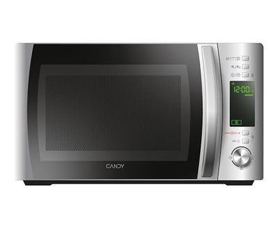 Candy X-Range CMXG20DS, Microondas con Grill Rack, 20L, 700W, 5 Niveles de Potencia, Digital, 40 Programas, Bloqueo Seguridad, Plato 25,5CM, Express Cooking, Temporizador, App simply-Fi, Inox