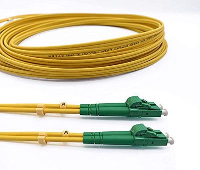 Elfcam® - Fibre Optic Cable (Optical jumper) LC/APC to LC/APC OS2 Duplex single mode 9/125um LSZH, (20M)
