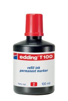 Edding T100-02 Flacone Inchiostro, Rosso