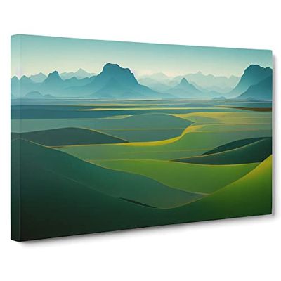 Terrific Mountain Landscape Canvas Wall Art Print Ready to Hang, Framed Picture for Living Room Bedroom Home Office Décor, 30x20 Inch (76x50 cm)