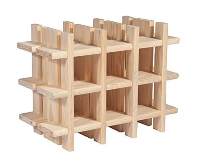 ASTIGARRAGA KIT LINE Modułowa butelka na butelkę Rioja do 9 butelek, litego drewna sosnowego - 32,5x43x22 cm