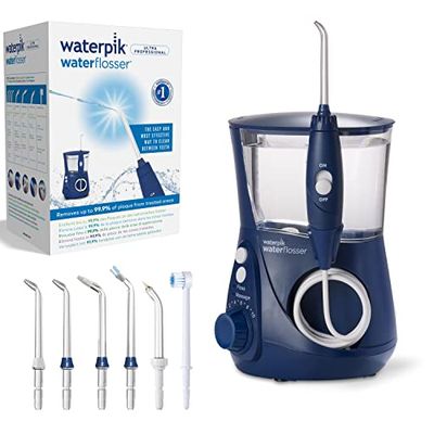 Waterpik Ultra Professional Waterflosser met 7 Tips en Geavanceerde Drukregelaar met 10 Instellingen, Apparaat voor het Verwijderen van Tandplak, Blauw (WP-663EU)