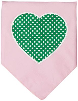 Mirage Pet Products Groene Zwitserse Dot Hartscherm Print Bandana voor Huisdieren, Groot, Lichtroze