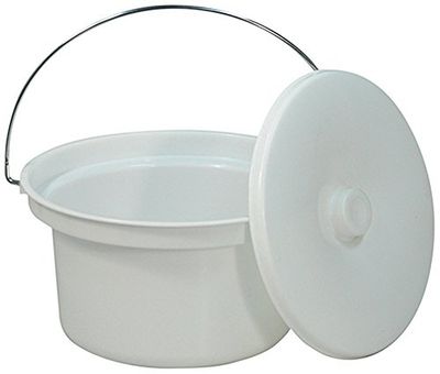 Aidapt 5L Commode Bucket with Lid and Wire Handle