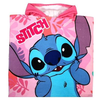 Lilo & Stitch, poncho in poliestere, bambina, rosa, taglia unica - LIL36-5093 S1-TU