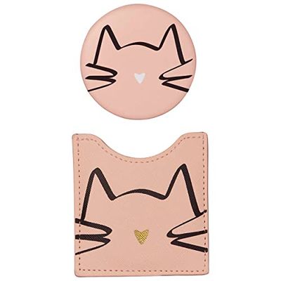 DRAEGER PARIS 1886 Toga 76005939 Cat Mirror Round Pocket Mirror to Take Anywhere, All Occasions – Dimensions 8.5 x 8 cm Small