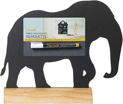Securit Silhouette Olifantenbord met krijtstift, 7 x 28 x 24 cm, meerkleurig, 24x29, 5x6cm