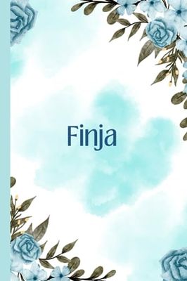 Finja: Finja-Notizbuch, blanko, linierte Schreibseiten, Tagebuch mit ... ..., Finja-personalisiertes Geschenk