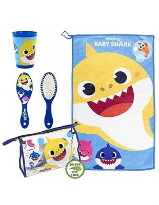 CERDÁ LIFE'S LITTLE MOMENTS, Neceser Infantil Completo de Baby Shark-Licencia Oficial Nickelodeon para Niños, Azul, Especialmente Recomendado 2 a 8 años