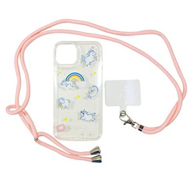 FRIENDLY LICENSE Mr.Wonderful - Cover per cellulare - Compatibile con iPhone 14 - Unicorni - Include tracolla per appendere - Regolazione precisa con pulsanti e altoparlanti, flessibile e resistente