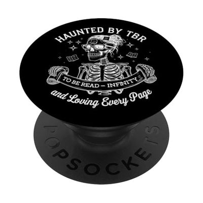 Haunted By TBR para ser leído Infinity Pages PopSockets PopGrip Adhesivo