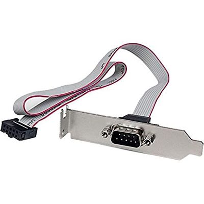 StarTech.com Adaptador 40 cm Header cabeça Bracket série Serial RS232 a IDC placa base perfil baixo - 1 x DB9 macho - 1 x IDC 10 pinos femininos