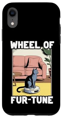 Wheel Of Fur-Tune Cat On Robot Vacuum Cleaner Cat Case for iPhone XR