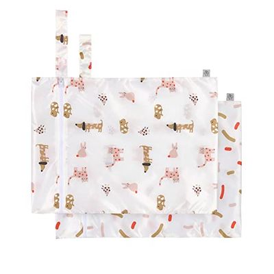 LÄSSIG Herbruikbare herbruikbare neuszak voor kind baby 2 stuks/natte tas Little Mateys spicy oranje