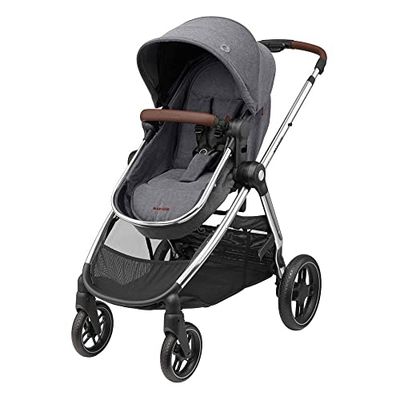 Maxi-Cosi Zelia Luxe 2-in-1 kinderwagen, omkeerbaar zitje, met één hand opvouwbaar, geschikt vanaf de geboorte tot ongeveer 4 jaar, 0-22 kg, twillic grey