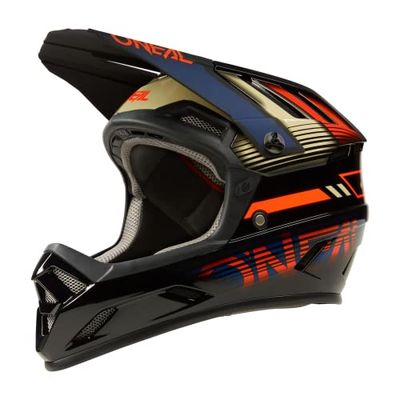 O'Neal | Casco de bicicleta de montaña | MTB MX | Aberturas de ventilación para el flujo de aire y la refrigeración, carcasa exterior de ABS | Casco Backflipse | Adulto | Naranja Azul | Talla XXL