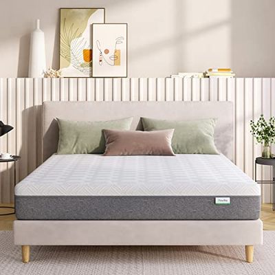 Novilla | Matelas 180x200 | Matelas Mousse Gel à Mémoire de Forme | 7 Zones de Confort | Matelas 2 Personnes | Épaisseur 18 cm | Ultra Respirante | Equilibré | Blanc