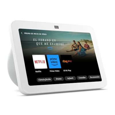 Echo Show 8 (Última generación) | Pantalla táctil inteligente de alta definición con audio espacial, controlador de Hogar digital y Alexa | Blanco