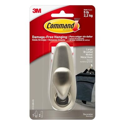 Command FC13-BN-ES Gancio in Metallo per Appendere, Nichel Spazzolato, L