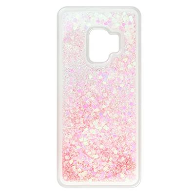 BABACO Custodia per telefono Samsung S9 effetto glitter liquido, rosa