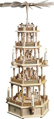 Saico Pyramide de Noël en Bois Naturel 75 cm