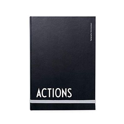 Design Letters Action Book - It has Dedicated Space for Action Points, who, When, Topic, Date and Reflections, Hardback Cover and Elastic Band, 200 Pages