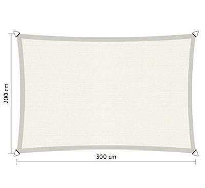 Shadow Comfort Rectangle Écharpe d'ombrage, Arctic White, 2x3m