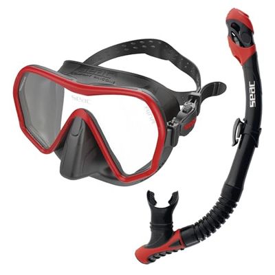 SEAC Set Ajna Droog, Frameloze Masker Set Snorkel voor Duiken