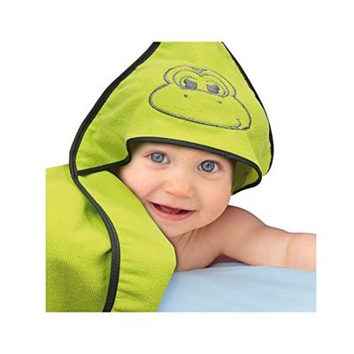 TOM ET ZOE, TX7233, Cape de Bain Douce et absorbante pour bébé, idéale après Le Bain, Motifs brodés élégants, Facile à Utiliser, Dimensions 75x75 cm, Couleur Rose, Noir, Gris, Bleu, Couleur Assorties