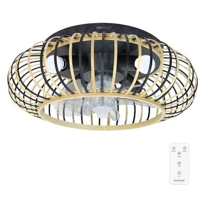 Cecotec Plafondventilator met Lichtontwerp EnergySilence LampAero 600 Natuurlijk Hout, DC-motor 20W, LED-licht, 5 bladen met diameter 11", afstandsbediening, 3 snelheden, timer, winter/zomermodus