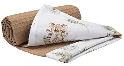 Medi Partners krypfilt för baby 100% bomull våffle 75 x 100 tunn utan fyllning dubbelsidig multifunktionell gosig filt mjuk mjuk