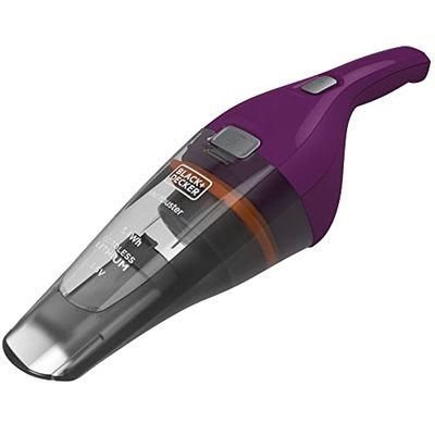 BLACK+DECKER NVC115W-QW, Cordless Handheld Vacuum Cleaner 3.6V Charging Base, Burgundy, 385 ml