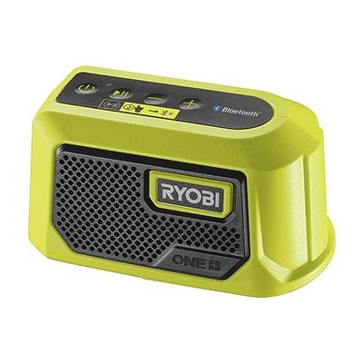 RYOBI Radio Chargeur sans Fil 18V One+ RBTM18-0 – Bluetooth 25m, 100% Nomade, Haut-Parleur 5 W – Batterie Non Incluse