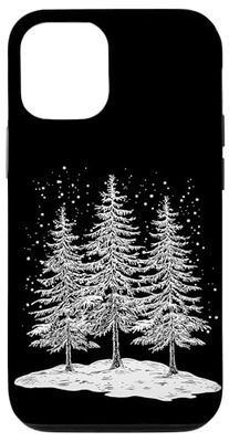 Pine Trees Snow Outline Case for iPhone 12/12 Pro
